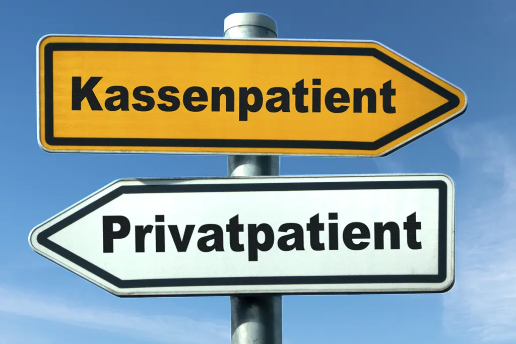 Schild Kassen- oder Privatpatient